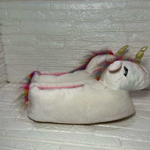 Unicorn Faux-Fur Critter Slippers - Picture 3 of 5